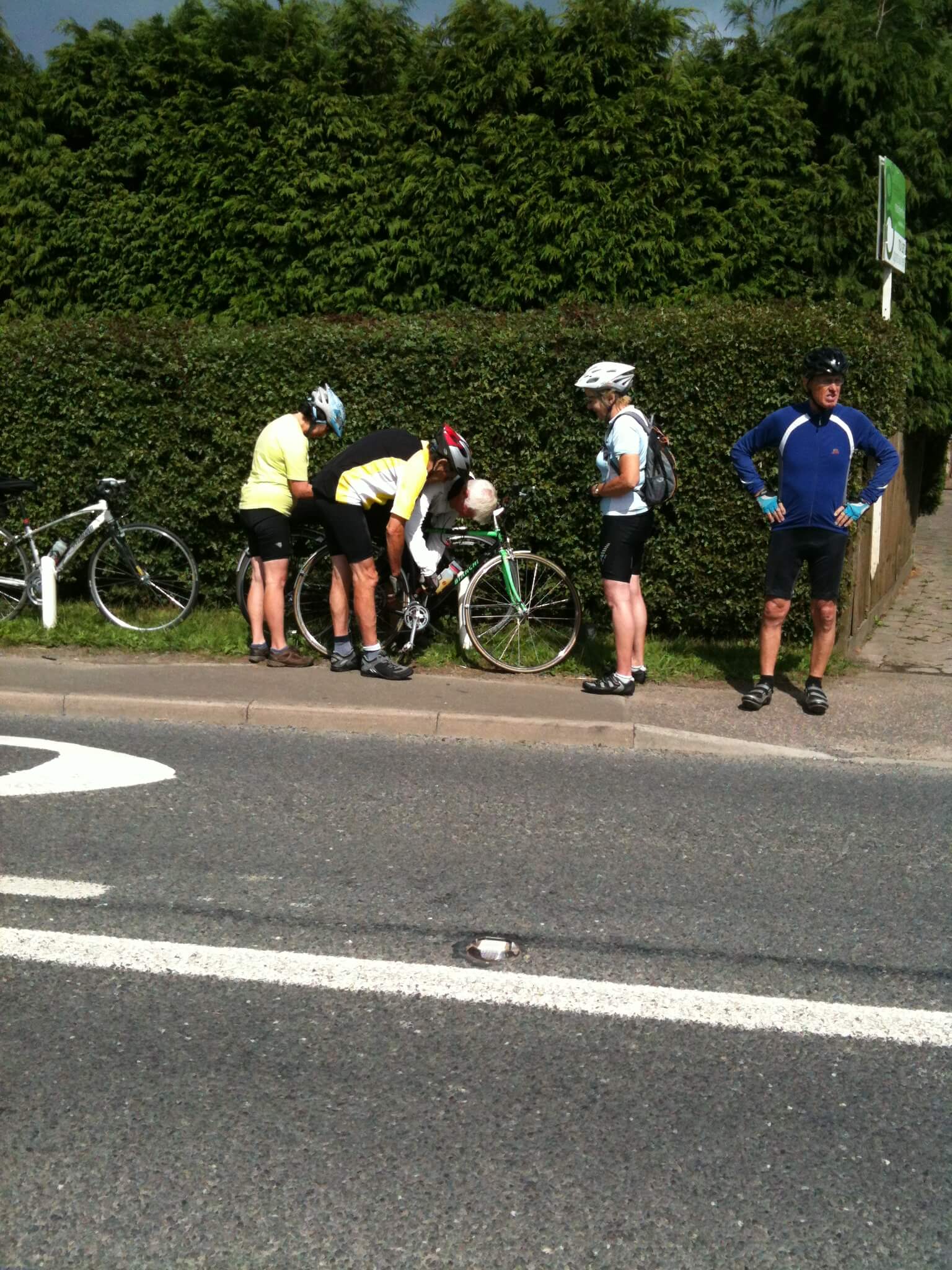 repairing Jenny's bike